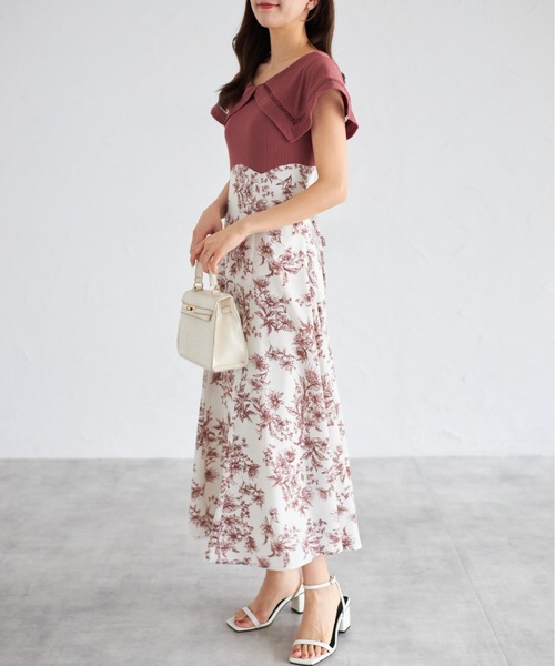 【ZOZO限定】ビックカラーバックレースアップドッキングワンピース（ワンピース）｜tocco closet（トッコ クローゼット）