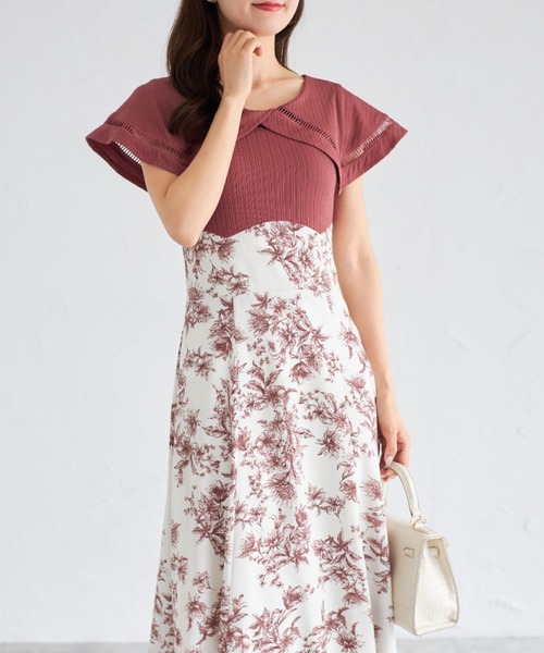 【ZOZO限定】ビックカラーバックレースアップドッキングワンピース（ワンピース）｜tocco closet（トッコ クローゼット）