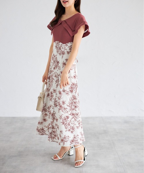 【ZOZO限定】ビックカラーバックレースアップドッキングワンピース（ワンピース）｜tocco closet（トッコ クローゼット）