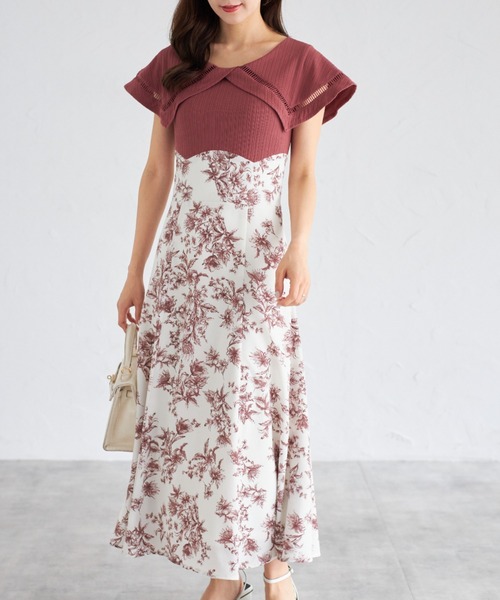 【ZOZO限定】ビックカラーバックレースアップドッキングワンピース（ワンピース）｜tocco closet（トッコ クローゼット）