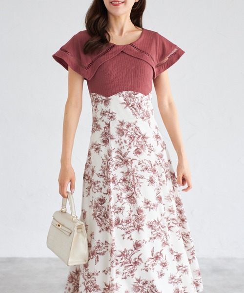 【ZOZO限定】ビックカラーバックレースアップドッキングワンピース（ワンピース）｜tocco closet（トッコ クローゼット）