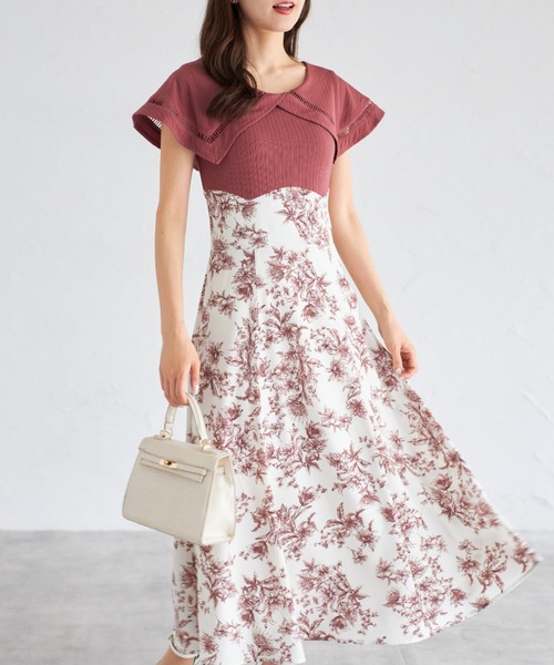 【ZOZO限定】ビックカラーバックレースアップドッキングワンピース（ワンピース）｜tocco closet（トッコ クローゼット）