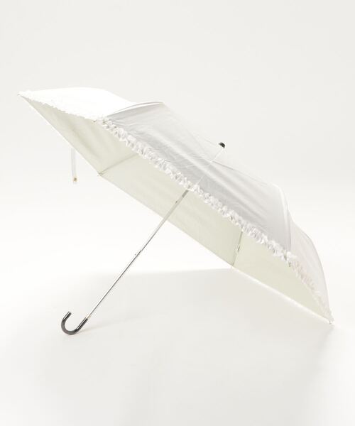 nifty colors（ニフティーカラーズ）の「【nifty colors】晴雨兼用 折りたたみ傘 フリルミニ 2354（折りたたみ傘・レディース・ブラック/ネイビー/ベージュ/ホワイト・FREE）」の2枚目の写真