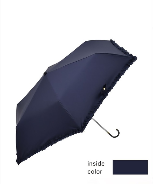 nifty colors（ニフティーカラーズ）の「【nifty colors】晴雨兼用 折りたたみ傘 フリルミニ 2354（折りたたみ傘・レディース・ブラック/ネイビー/ベージュ/ホワイト・FREE）」の9枚目の写真