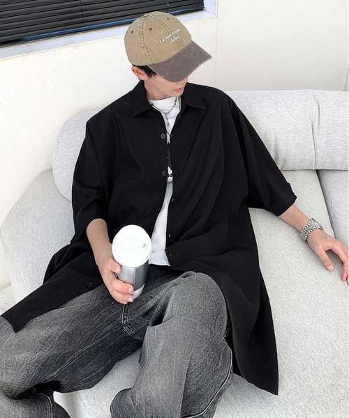 neos(ネオス)の「【neos -addictive design-】ビッグシルエット レギュラーカラー ドルマンスリーブ シャツ(シャツ/ブラウス・メンズ・サンドベージュ/ブラック/カーキ/ブルーグレー・MEDIUM/LARGE)」の5枚目の写真