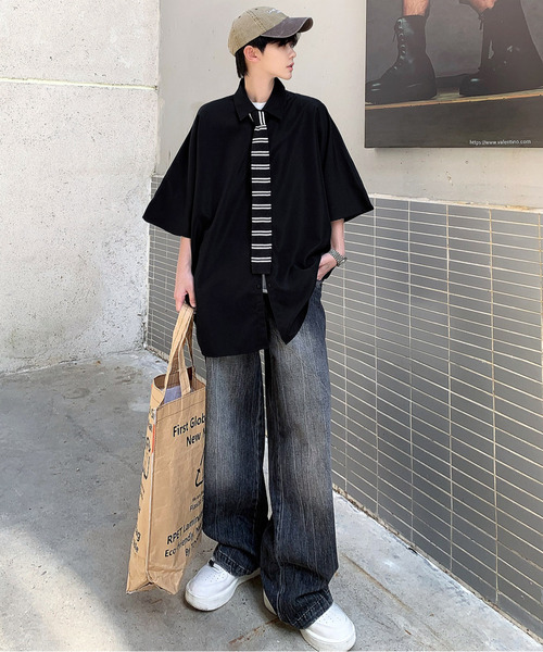 neos(ネオス)の「【neos -addictive design-】ビッグシルエット レギュラーカラー ドルマンスリーブ シャツ(シャツ/ブラウス・メンズ・サンドベージュ/ブラック/カーキ/ブルーグレー・MEDIUM/LARGE)」の6枚目の写真