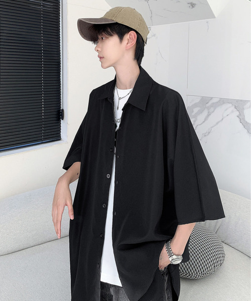 neos(ネオス)の「【neos -addictive design-】ビッグシルエット レギュラーカラー ドルマンスリーブ シャツ(シャツ/ブラウス・メンズ・サンドベージュ/ブラック/カーキ/ブルーグレー・MEDIUM/LARGE)」の7枚目の写真