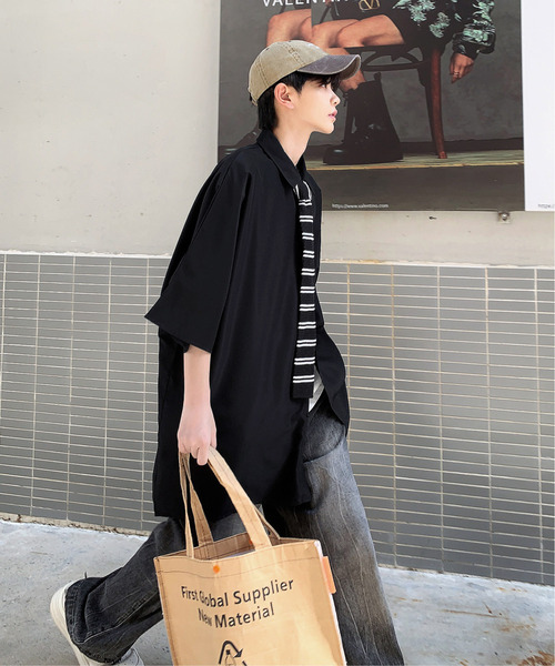 neos(ネオス)の「【neos -addictive design-】ビッグシルエット レギュラーカラー ドルマンスリーブ シャツ(シャツ/ブラウス・メンズ・サンドベージュ/ブラック/カーキ/ブルーグレー・MEDIUM/LARGE)」の8枚目の写真