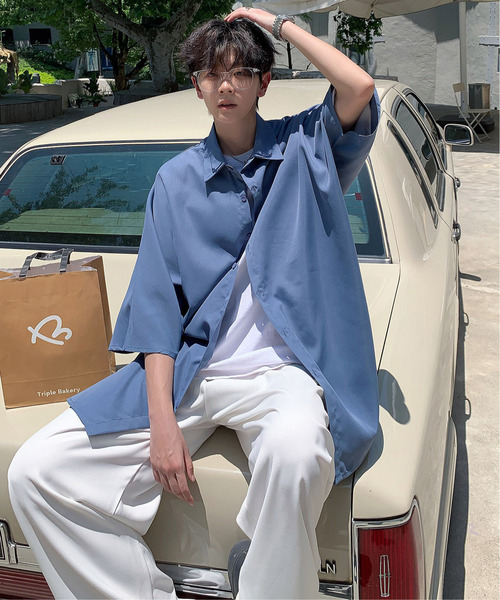 neos(ネオス)の「【neos -addictive design-】ビッグシルエット レギュラーカラー ドルマンスリーブ シャツ(シャツ/ブラウス・メンズ・サンドベージュ/ブラック/カーキ/ブルーグレー・MEDIUM/LARGE)」の10枚目の写真