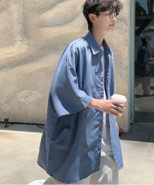 neos(ネオス)の「【neos -addictive design-】ビッグシルエット レギュラーカラー ドルマンスリーブ シャツ(シャツ/ブラウス・メンズ・サンドベージュ/ブラック/カーキ/ブルーグレー・MEDIUM/LARGE)」の11枚目の写真