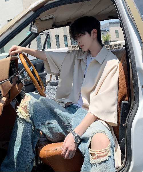 neos(ネオス)の「【neos -addictive design-】ビッグシルエット レギュラーカラー ドルマンスリーブ シャツ(シャツ/ブラウス・メンズ・サンドベージュ/ブラック/カーキ/ブルーグレー・MEDIUM/LARGE)」の16枚目の写真