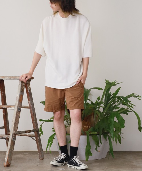 REMI RELIEF(レミレリーフ)の「REMI RELIEF/レミレリーフ ノンストレス綿レーヨン裏毛カットオフクルー スウェット ビックシルエット(スウェット・メンズ・ブラック/オフホワイト・M/L)」の10枚目の写真