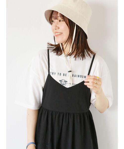 ehka sopo(エヘカソポ)の「ひつじプリントTシャツ(Tシャツ/カットソー・レディース・ブルー/ピンク/ベージュ/オフホワイト・F)」の14枚目の写真