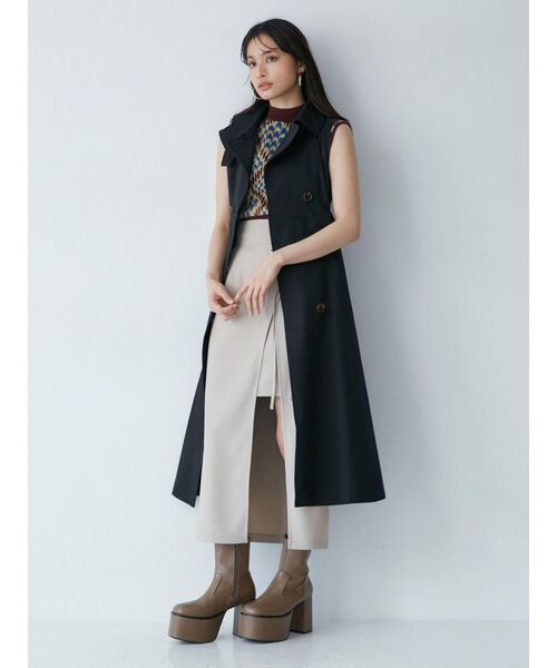 MURUA(ムルーア)の「レースアップラップスカート(スカート・レディース・ブラック/ベージュ/アイボリー・1/2)」の9枚目の写真