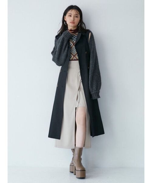 MURUA(ムルーア)の「レースアップラップスカート(スカート・レディース・ブラック/ベージュ/アイボリー・1/2)」の10枚目の写真