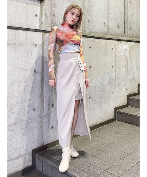 MURUA(ムルーア)の「レースアップラップスカート(スカート・レディース・ブラック/ベージュ/アイボリー・1/2)」の18枚目の写真