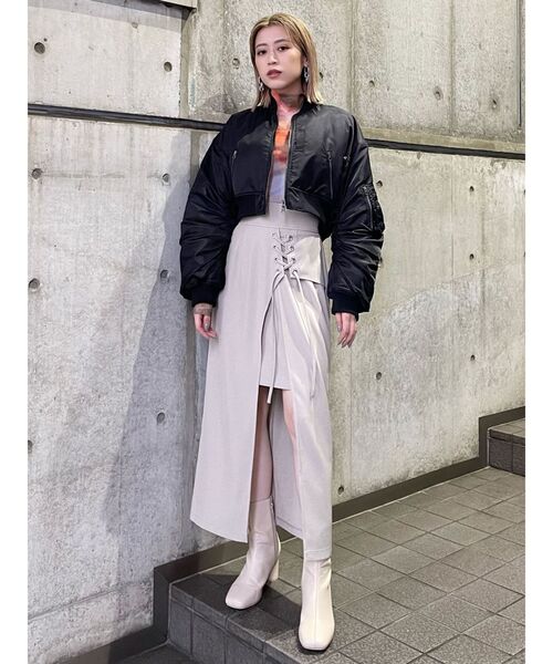 MURUA(ムルーア)の「レースアップラップスカート(スカート・レディース・ブラック/ベージュ/アイボリー・1/2)」の20枚目の写真