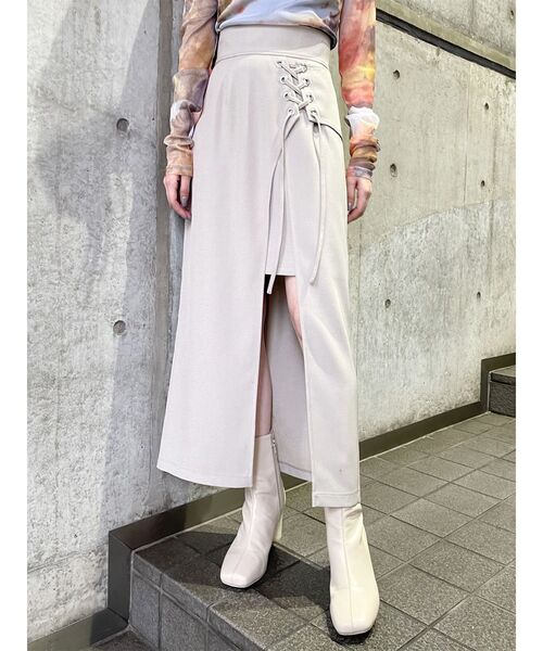 MURUA(ムルーア)の「レースアップラップスカート(スカート・レディース・ブラック/ベージュ/アイボリー・1/2)」の22枚目の写真