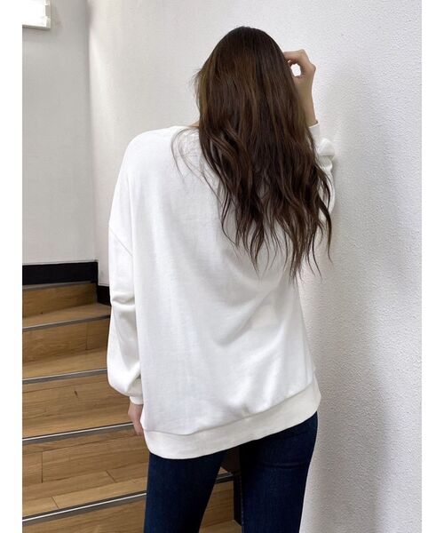GYDA（ジェイダ）の「VACAY Bijou スウェットTOPS（スウェット・レディース・ブラック/オフホワイト・FREE）」の7枚目の写真
