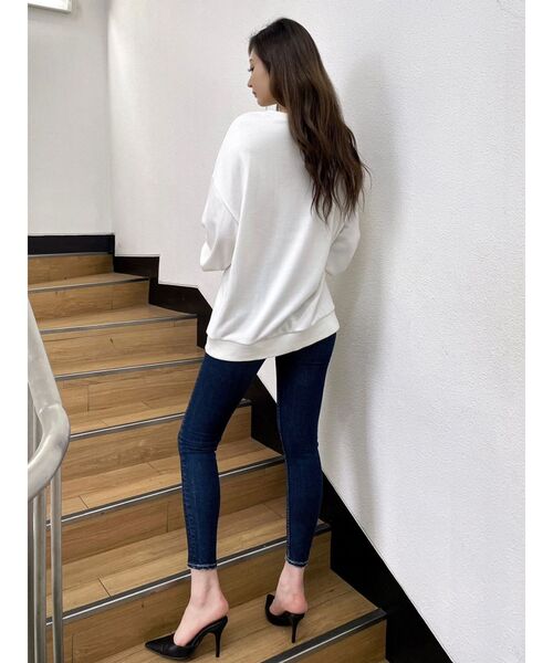 GYDA（ジェイダ）の「VACAY Bijou スウェットTOPS（スウェット・レディース・ブラック/オフホワイト・FREE）」の3枚目の写真