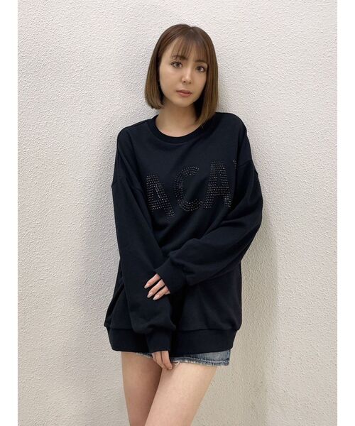 GYDA（ジェイダ）の「VACAY Bijou スウェットTOPS（スウェット・レディース・ブラック/オフホワイト・FREE）」の5枚目の写真