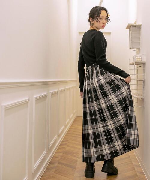 coen（コーエン）の「チェックプリーツスカート（スカート・レディース・ブラック/ダークグリーン/オレンジ・M/L）」の8枚目の写真