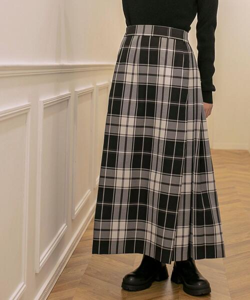coen（コーエン）の「チェックプリーツスカート（スカート・レディース・ブラック/ダークグリーン/オレンジ・M/L）」の13枚目の写真