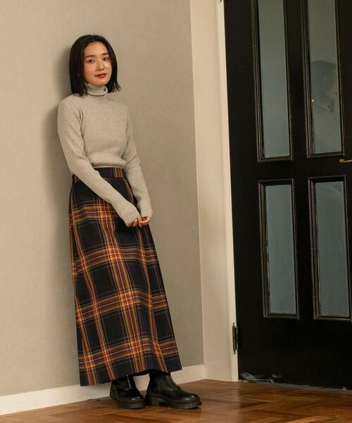 coen（コーエン）の「チェックプリーツスカート（スカート・レディース・ブラック/ダークグリーン/オレンジ・M/L）」の17枚目の写真