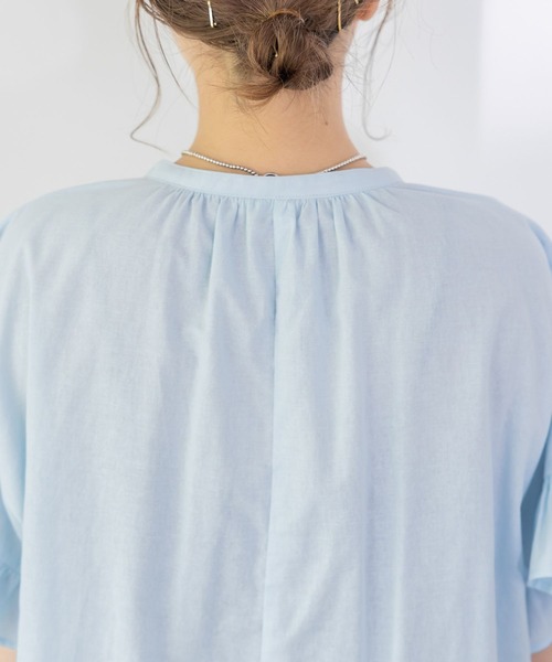 studio CLIP（スタディオクリップ）の「【低身長スタッフ企画/WEB限定】コットンリネン袖フリルチュニック（チュニック・レディース・ホワイト/ブラック/ブルー・FREE）」の22枚目の写真