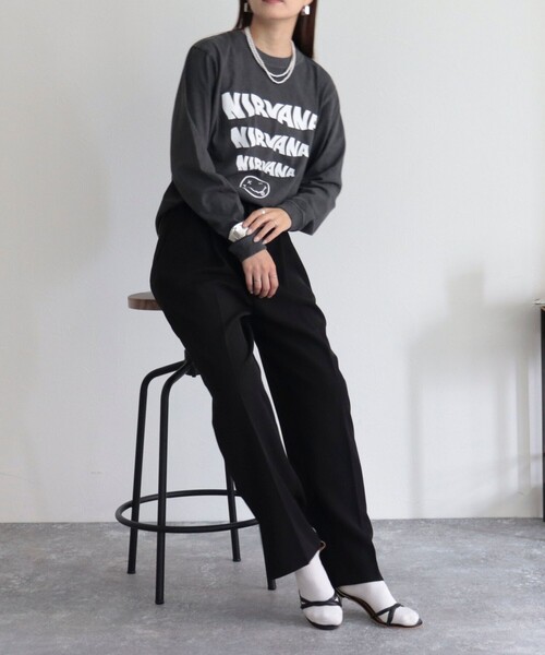 GOOD ROCK SPEED（グッドロックスピード）の「【goodrock speed/グッドロックスピード】NIRVANA ロンT（Tシャツ/カットソー・レディース・ライトグレー/ブラック・FREE）」の18枚目の写真