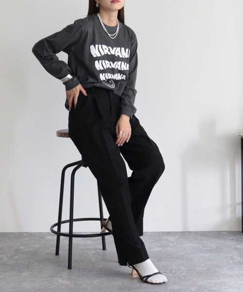 GOOD ROCK SPEED（グッドロックスピード）の「【goodrock speed/グッドロックスピード】NIRVANA ロンT（Tシャツ/カットソー・レディース・ライトグレー/ブラック・FREE）」の13枚目の写真