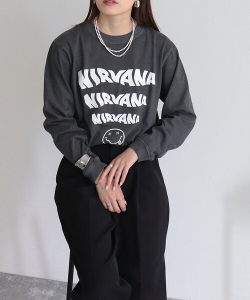 GOOD ROCK SPEED（グッドロックスピード）の「【goodrock speed/グッドロックスピード】NIRVANA ロンT（Tシャツ/カットソー・レディース・ライトグレー/ブラック・FREE）」の8枚目の写真