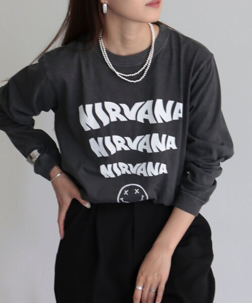 GOOD ROCK SPEED（グッドロックスピード）の「【goodrock speed/グッドロックスピード】NIRVANA ロンT（Tシャツ/カットソー・レディース・ライトグレー/ブラック・FREE）」の22枚目の写真