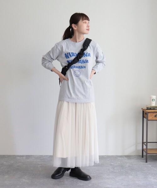 GOOD ROCK SPEED（グッドロックスピード）の「【goodrock speed/グッドロックスピード】NIRVANA ロンT（Tシャツ/カットソー・レディース・ライトグレー/ブラック・FREE）」の19枚目の写真