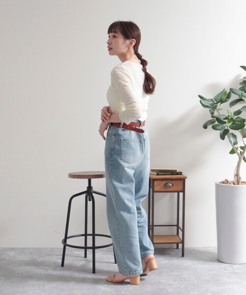 fredy emue（フレディエミュ）の「フラワーJQ長袖プルオーバー（Tシャツ/カットソー・レディース・サックスブルー/アイボリー/ブラック・38）」の6枚目の写真