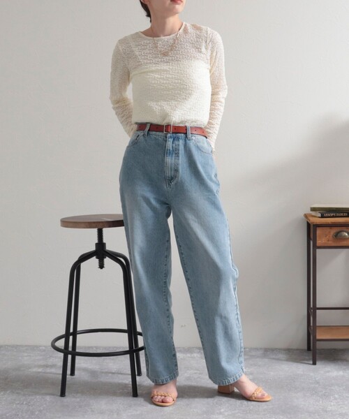 fredy emue（フレディエミュ）の「フラワーJQ長袖プルオーバー（Tシャツ/カットソー・レディース・サックスブルー/アイボリー/ブラック・38）」の13枚目の写真