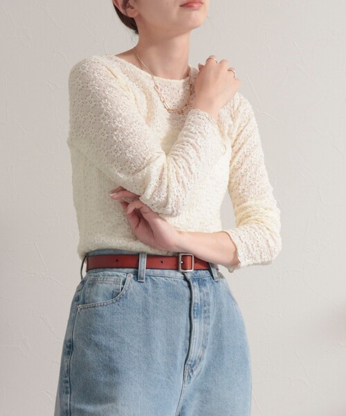 fredy emue（フレディエミュ）の「フラワーJQ長袖プルオーバー（Tシャツ/カットソー・レディース・サックスブルー/アイボリー/ブラック・38）」の18枚目の写真