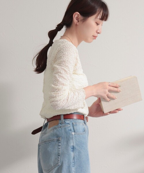 fredy emue（フレディエミュ）の「フラワーJQ長袖プルオーバー（Tシャツ/カットソー・レディース・サックスブルー/アイボリー/ブラック・38）」の21枚目の写真