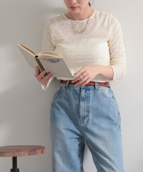 fredy emue（フレディエミュ）の「フラワーJQ長袖プルオーバー（Tシャツ/カットソー・レディース・サックスブルー/アイボリー/ブラック・38）」の22枚目の写真