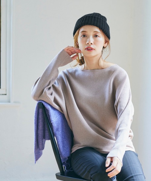 coca(coca)(コカ)の「もこもこニット帽子(ニットキャップ/ビーニー・レディース・ブラック/ベージュ・ONE SIZE)」の12枚目の写真