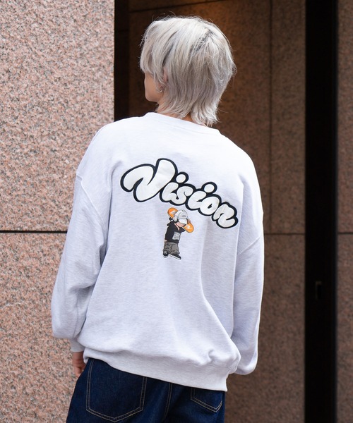 VISION STREET WEAR（ヴィジョンストリートウェア）の「【VISION STREET WEAR/ビジョンストリートウェア】 バックプリント バック刺繍 裏毛　クルーネック　トレーナー　スウェット（スウェット・メンズ・ブラウン/杢グレー/ブラック/ブルー・LARGE/MEDIUM/X-LARGE）」の15枚目の写真