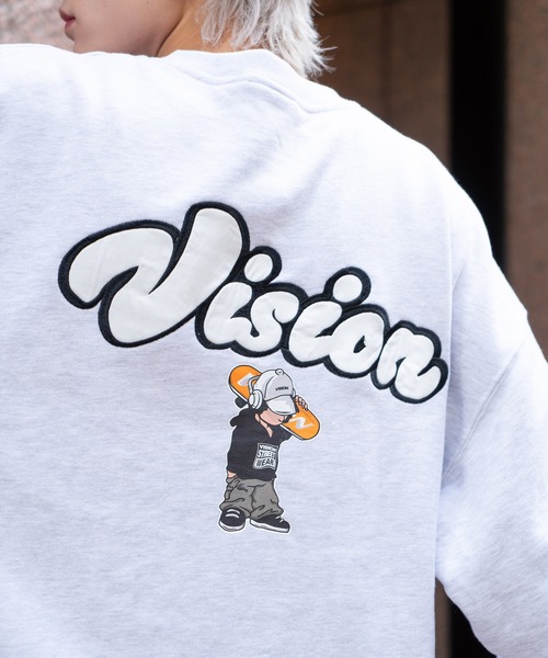 VISION STREET WEAR（ヴィジョンストリートウェア）の「【VISION STREET WEAR/ビジョンストリートウェア】 バックプリント バック刺繍 裏毛　クルーネック　トレーナー　スウェット（スウェット・メンズ・ブラウン/杢グレー/ブラック/ブルー・LARGE/MEDIUM/X-LARGE）」の17枚目の写真