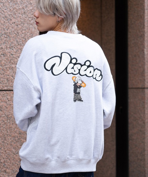 VISION STREET WEAR（ヴィジョンストリートウェア）の「【VISION STREET WEAR/ビジョンストリートウェア】 バックプリント バック刺繍 裏毛　クルーネック　トレーナー　スウェット（スウェット・メンズ・ブラウン/杢グレー/ブラック/ブルー・LARGE/MEDIUM/X-LARGE）」の16枚目の写真