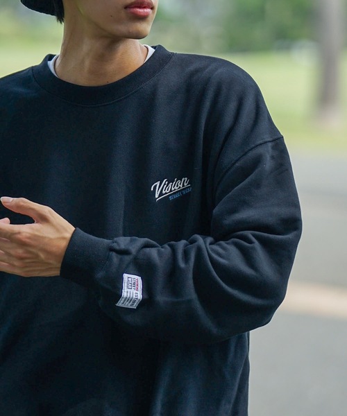 VISION STREET WEAR（ヴィジョンストリートウェア）の「【VISION STREET WEAR/ビジョンストリートウェア】 バックプリント バック刺繍 裏毛　クルーネック　トレーナー　スウェット（スウェット・メンズ・ブラウン/杢グレー/ブラック/ブルー・LARGE/MEDIUM/X-LARGE）」の9枚目の写真