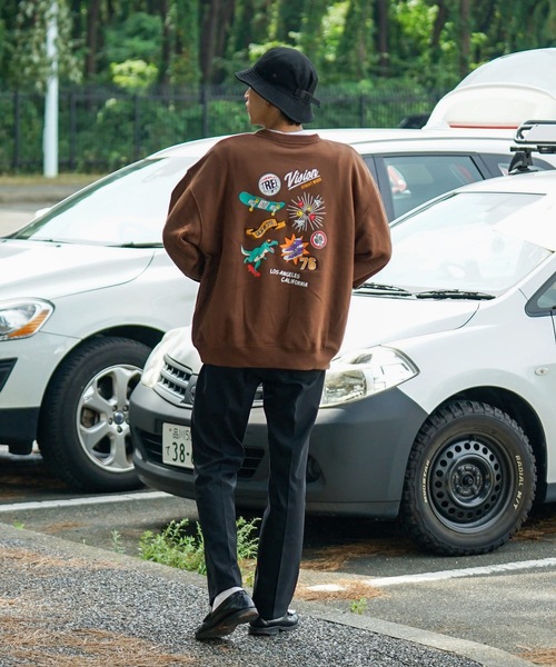 VISION STREET WEAR（ヴィジョンストリートウェア）の「【VISION STREET WEAR/ビジョンストリートウェア】 バックプリント バック刺繍 裏毛　クルーネック　トレーナー　スウェット（スウェット・メンズ・ブラウン/杢グレー/ブラック/ブルー・LARGE/MEDIUM/X-LARGE）」の19枚目の写真