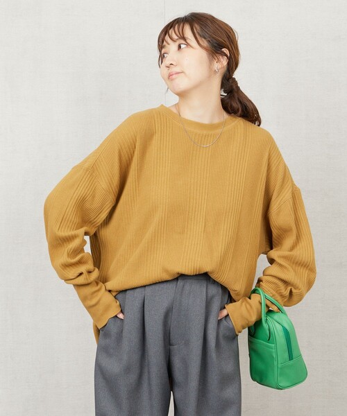 FREAK'S STORE(フリークスストア)の「限定展開 ランダムテレコ プルオーバー(Tシャツ/カットソー・レディース・ブルー/マスタード/オリーブ/ナチュラル/レッド/ブラック・フリ-)」の19枚目の写真