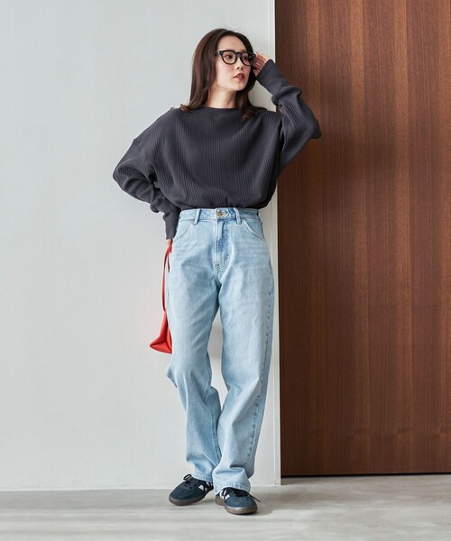 FREAK'S STORE(フリークスストア)の「限定展開 ランダムテレコ プルオーバー(Tシャツ/カットソー・レディース・ブルー/マスタード/オリーブ/ナチュラル/レッド/ブラック・フリ-)」の9枚目の写真