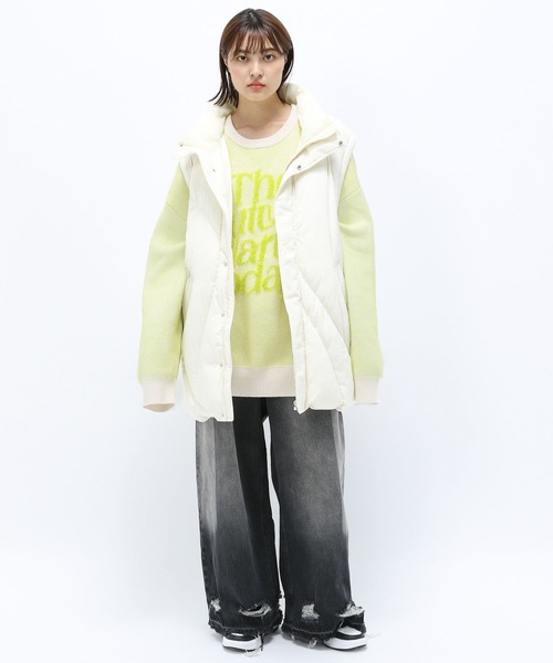 Anui（アニュイ）の「【TGC teen 着用アイテム/UNISEX】フェザーロゴニット（ニット/セーター・レディース・ピンク/ブラック/オフホワイト・S/M）」の6枚目の写真