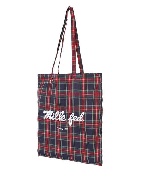 MILKFED.(ミルクフェド)の「ICING LOGO FLAT TOTE BAG(トートバッグ・レディース・ネイビー/レッド/ライトブルー・ONE SIZE)」の2枚目の写真