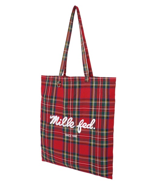 MILKFED.(ミルクフェド)の「ICING LOGO FLAT TOTE BAG(トートバッグ・レディース・ネイビー/レッド/ライトブルー・ONE SIZE)」の3枚目の写真
